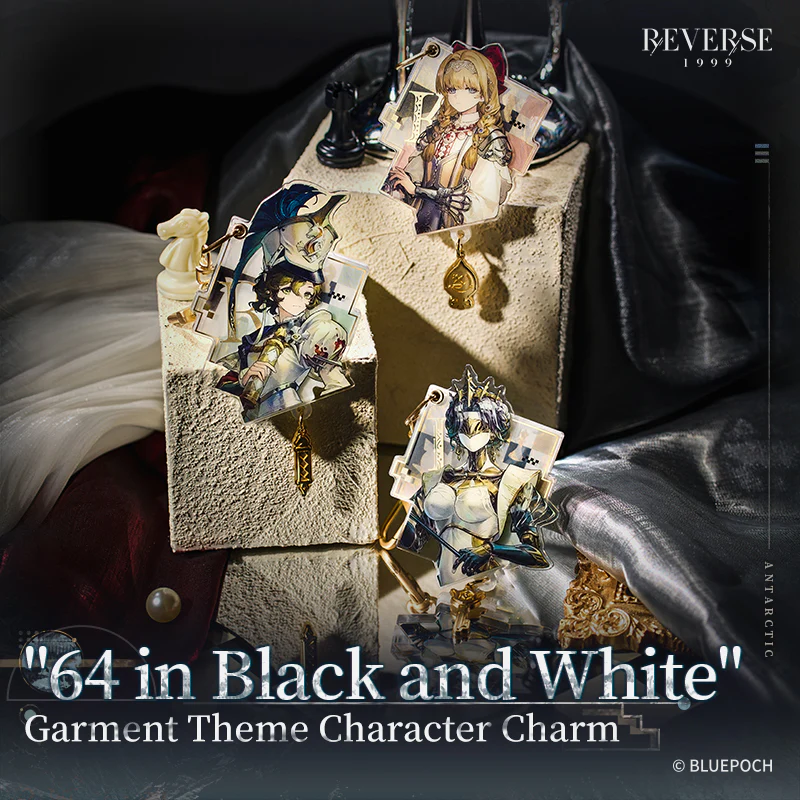 "64 in Black and White" Garment Theme Character Charm